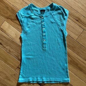 Theory Aqua Blue Short Sleeve Tee
